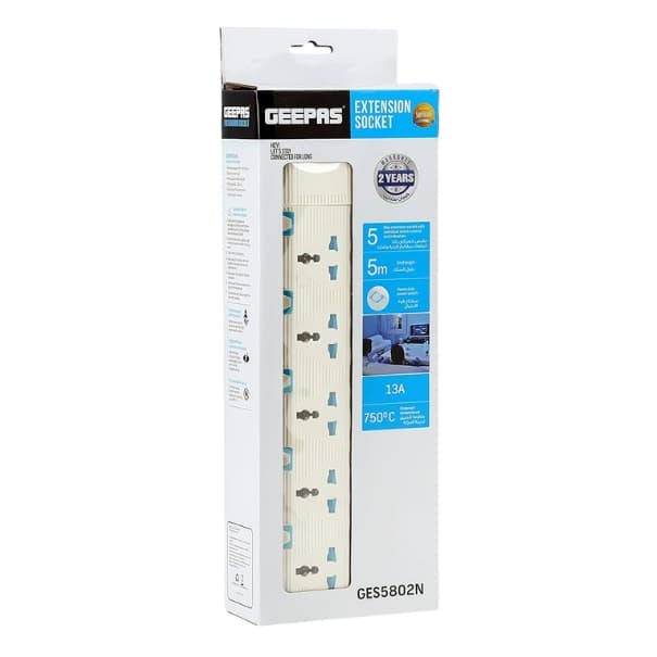 Geepas Extension 5 Socket 5M GES5802