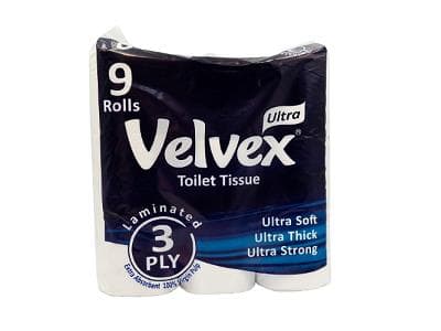 Velvex Toilet Paper 9 Roll Blue